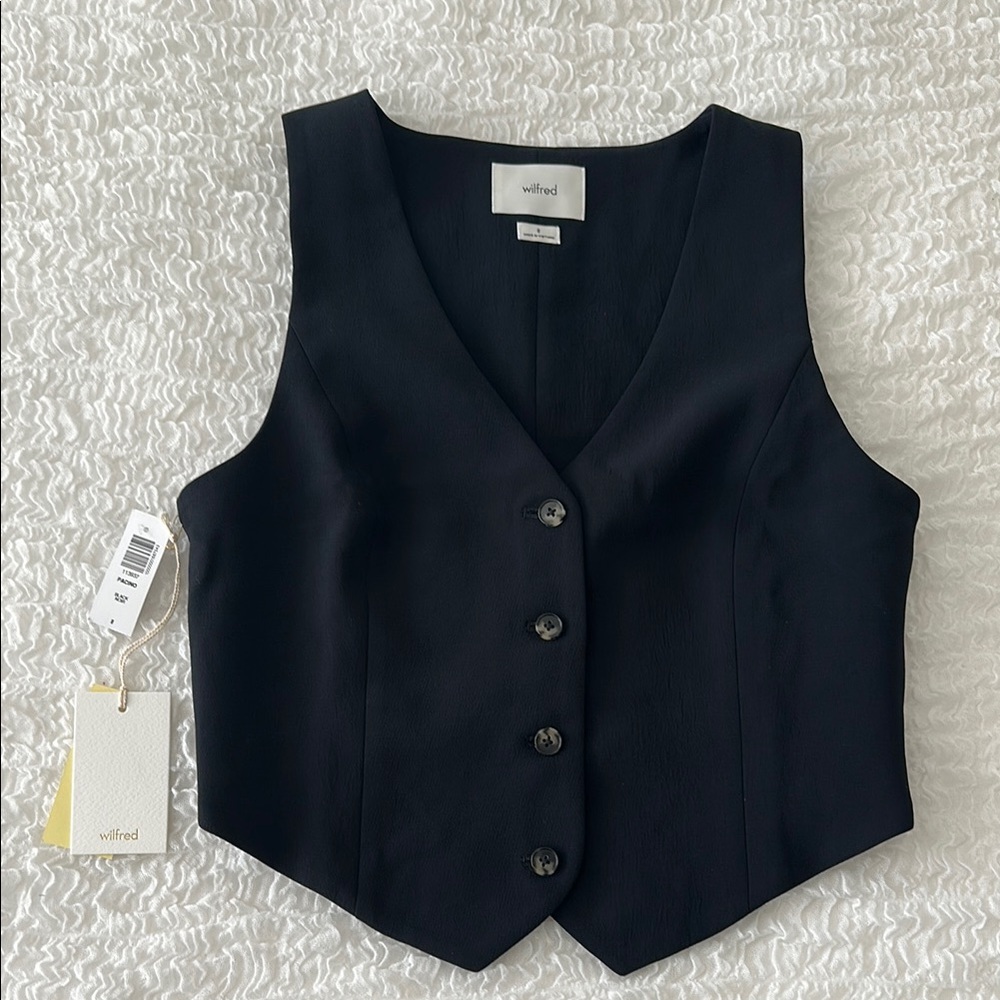 Wilfred Pacino Black Button-Up Vest